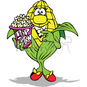 cartoon popcorn character clipart. Royalty-free image # 387849