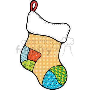 orange Christmas Stocking clipart clipart. Commercial use image # 387993
