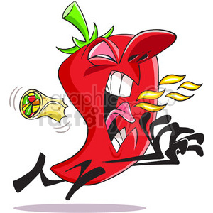 chili pepper breathing fire clipart.