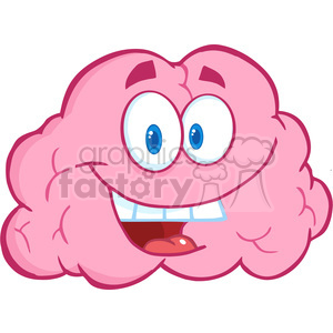5807 Royalty Free Clip Art Happy Brain Cartoon Character clipart.