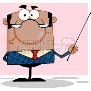clipart - 5565 Royalty Free Clip Art Angry African American Business Manager With Pointer.