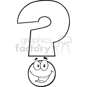 6253 Royalty Free Clip Art Happy Question Mark Cartoon Character clipart.