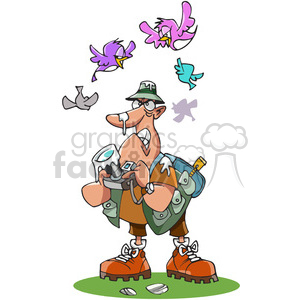 cartoon character funny comical photographer bird poop pooping
