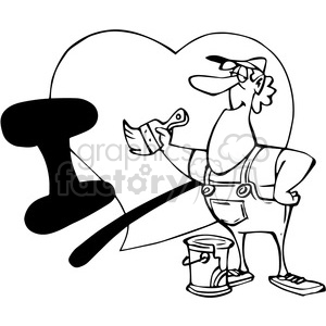 I love to paint black white clipart. Royalty-free image # 389813