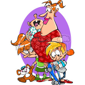cartoon character funny comical family meeting