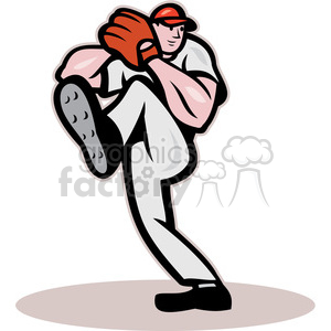 pitcher throw leg up clipart. Commercial use image # 390406