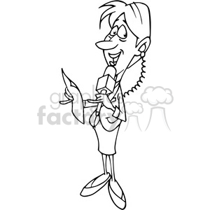 cartoon journalist outline clipart. Commercial use image # 390657