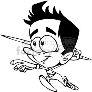javelin throw track and field cartoon outline clipart.