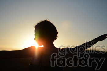 sunset silhouette female clipart.