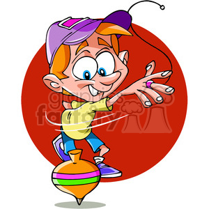 clipart - kid spinning a top.