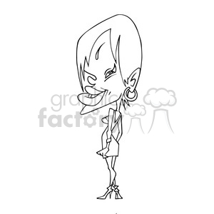 Rihanna bw cartoon caricature clipart. Commercial use image # 391728