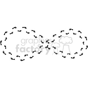 infinity symbol vector footsteps feet walking path journey clipart. Royalty-free image # 392450