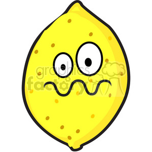 clipart - lemon cartoon character confused.