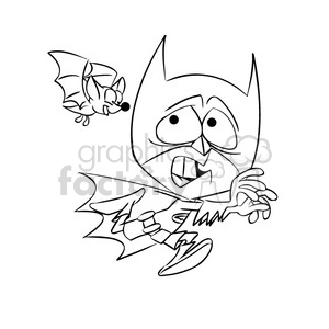 cartoon batman costume black and white clipart. Royalty-free image # 393335