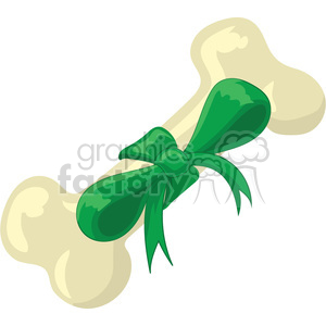 bone with green bow 1 clipart. Commercial use image # 393411