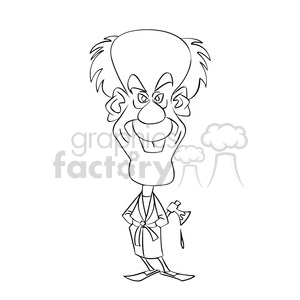 vector black and white john malkovich cartoon character clipart. Royalty-free image # 393750