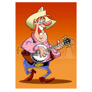 cartoon comic funny characters people banjo music cowboy country