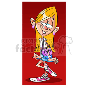clipart - image of girl in short skirt chica en minifalda.