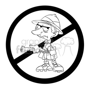 clipart - no hunting sign.