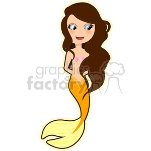 Mermaid cartoon character vector image clipart.