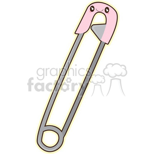 Safety Pin cartoon character vector image clipart. Royalty-free icon # 394964