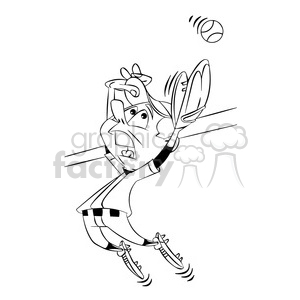 baseball player jumping to catch ball black and white clipart.