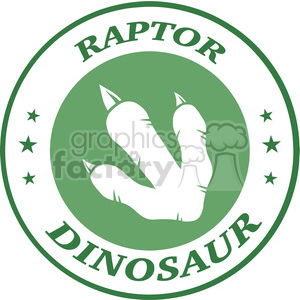 8861 Royalty Free RF Clipart Illustration Dinosaur Footprint Green Circle Logo Design With Text Vector Illustration Isolated On White Background clipart.