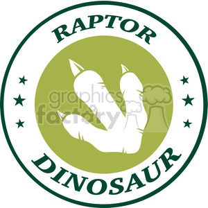 clipart - 8862 Royalty Free RF Clipart Illustration Dinosaur Footprint Green Circle Logo Design With Text Vector Illustration Isolated On White Background.