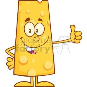 8505 Royalty Free RF Clipart Illustration Cheese Cartoon Character Showing Thumbs Up Vector Illustration Isolated On White clipart. Commercial use image # 396753