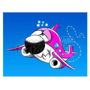 cartoon airplane flying in turbulence clipart. Royalty-free image # 397388