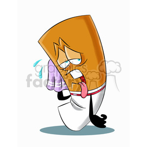 cartoon cigarette exhausted and sweating clipart. Royalty-free image # 397568