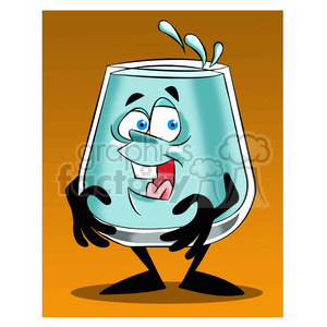 clipart - larry the cartoon glass character full of water.