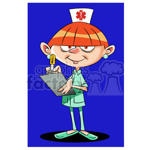 betty the cartoon nurse writing on a chart clipart. Commercial use image # 397838