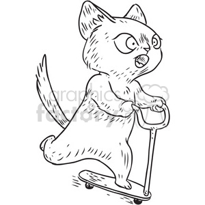 kitten scooter vector illustration clipart. Commercial use image # 398086