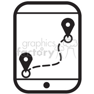 iphone gps route vector icon clipart.