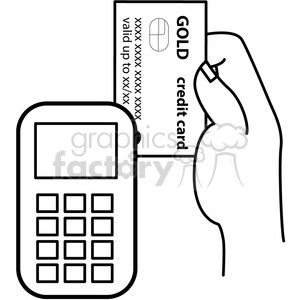 clipart - swipe your credit card to purchase vector.