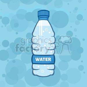 royalty free rf clipart illustration water plastic bottle cartoon illustratoion vector illustration with background .