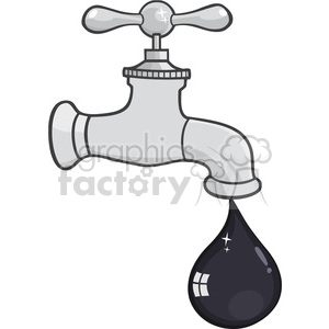 royalty free rf clipart illustration faucet with petroleum or oil drop design vector illustration isolated on white background .