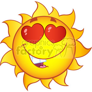 love sun cartoon mascot character with gradient vector illustration isolated on white background clipart.