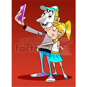 vector clipart image of anonymous selfie .