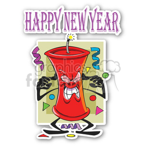 happy new year party sticker clipart. Royalty-free image # 400439