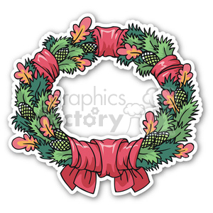 christmas wreath v5 sticker clipart. Commercial use image # 400463