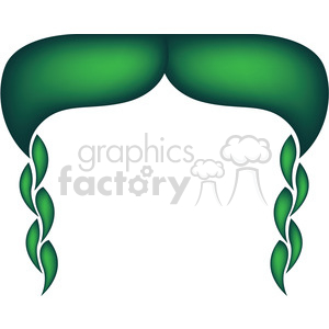clipart - green mustache twisted.