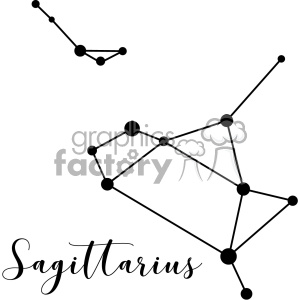 Constellations Sagittarius Sgr the Archer Sagittarii vector art GF clipart.