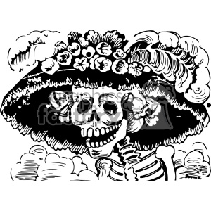 clipart - Jose Guadalupe Posada calavera catrina skull art 1903.