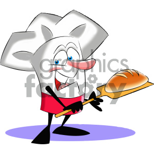 cartoon chef baking bread clipart. Commercial use image # 404159