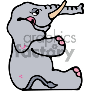 cartoon clipart elephant 004 c clipart. Commercial use image # 404992
