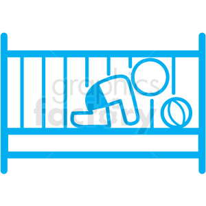 baby in crib icon clipart.