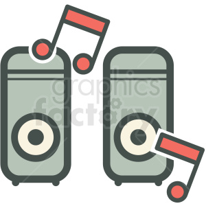speakers playing music vector icon image clipart. Royalty-free icon # 406578