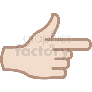white hand gun gesture vector icon clipart.